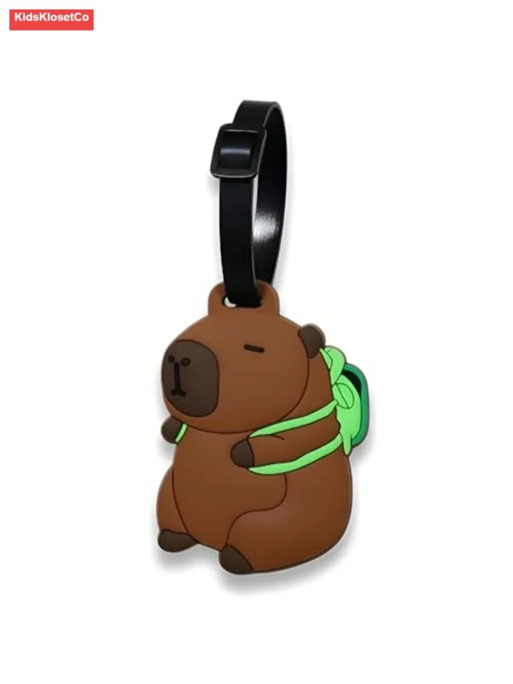 Cute Capybara Silicone Luggage Tag with Writable Contact Panel